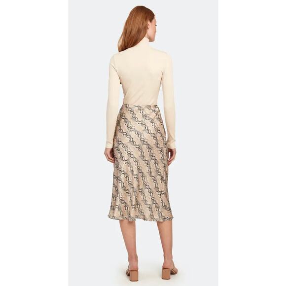 Bec and Bridge Python Midi Slip Skirt Cream Gray Womens US 10 New Snake Print - Picture 4 of 11
